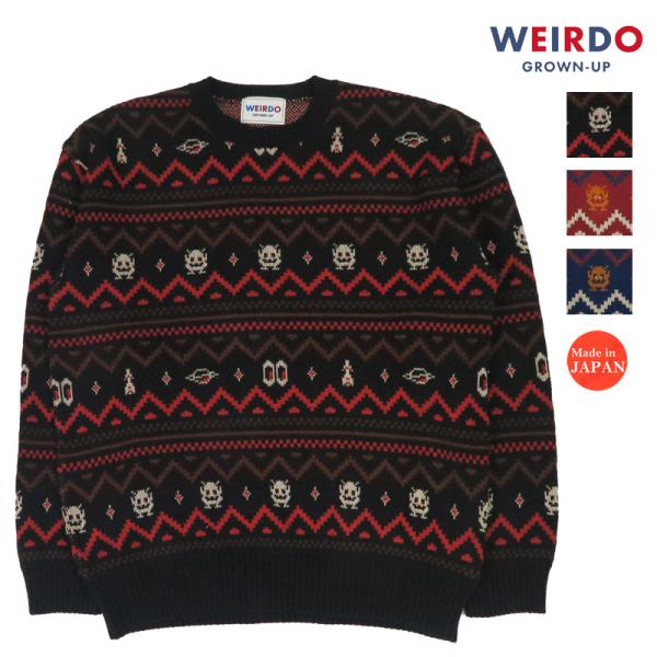 WEIRDO（ウィアード） コットンジャガードニット クルーネック
