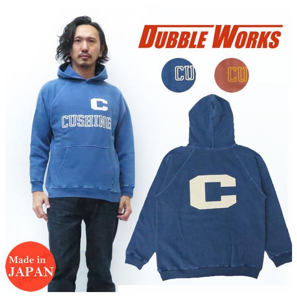 ダブルワークス DUBBLE WORKS 長袖 ピグメント染め パーカー ラグランスリーブ スウェット CUSHING WW89005PD-02 DUBBLEWORKS（ダブルワークス） 長袖 ピグメント染め プリントパーカー