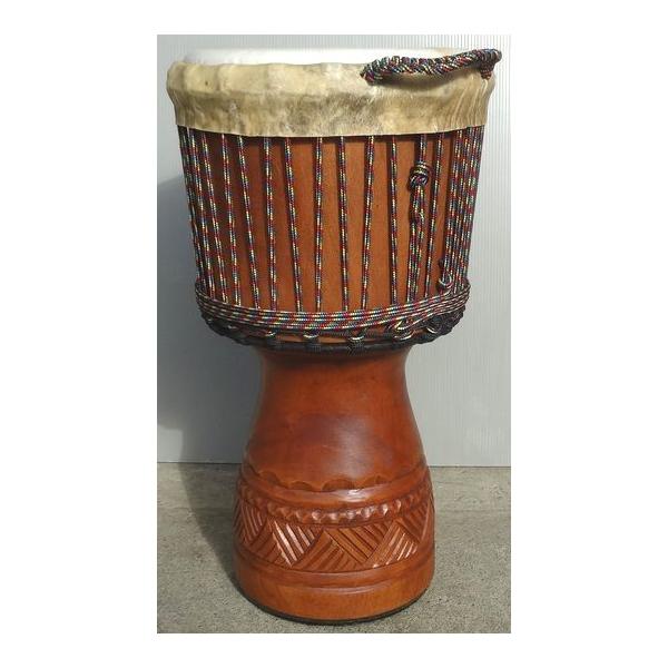 マホガニー製ジャンベ（ジェンベ）〜ブラウン〜☆上級モデル☆ML