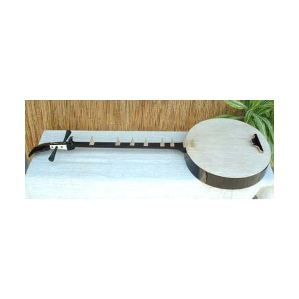 大きなボディーに長い柄のついたベトナムの伝統的な月琴です。弦は2本で、大きく伸びやかな音色を奏でます。情緒豊かな曲の演奏に用いられます。(替え弦、専用ケース付き。)サイズ-全長:約100cm、幅:約36cm。