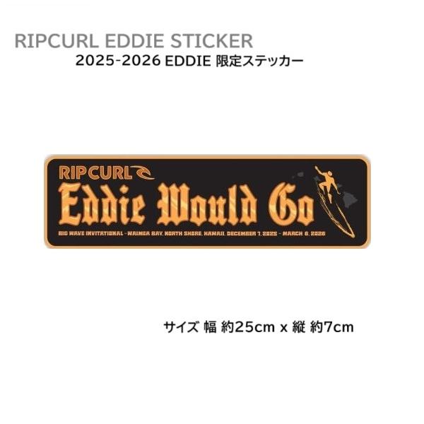 RIP CURL EDDIE WENT ステッカー※2025年10月にハワイの有名サーフショップから買付した正規ステッカーです。<Size> 縦約7cm x 横約25cm<Type> シールタイプ注意※クリックポスト...