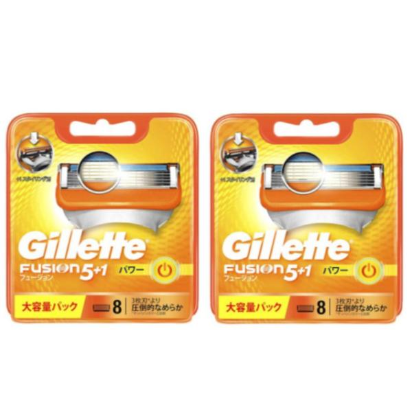 Gillette フュージョン5+1 電動タイプ 替刃 4個入 8箱セット ジレット 替刃 フュージョン 5+1 電動タイプ パワー 8個入り 2箱セット