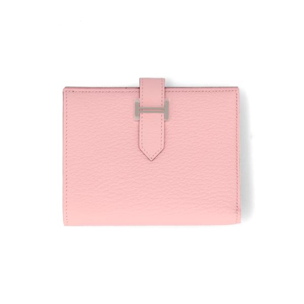 エルメス HERMES ベアンコンパクト 財布 ミニ財布 ローズサクラ 