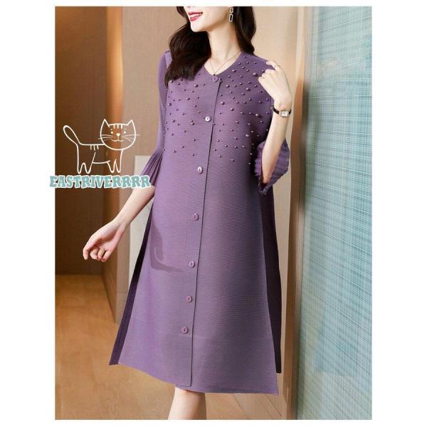 ワンピース チュニック 送料無料 非冷凍品同梱不可 パーティー 結婚式 服装 ワンピース 春 半袖 レディース きれいめ おしゃれ 無地 パール 膝丈 五分袖 プリーツ ライン クラシカル リラックス 9cz8ds6dqh Www Sakphotography Com