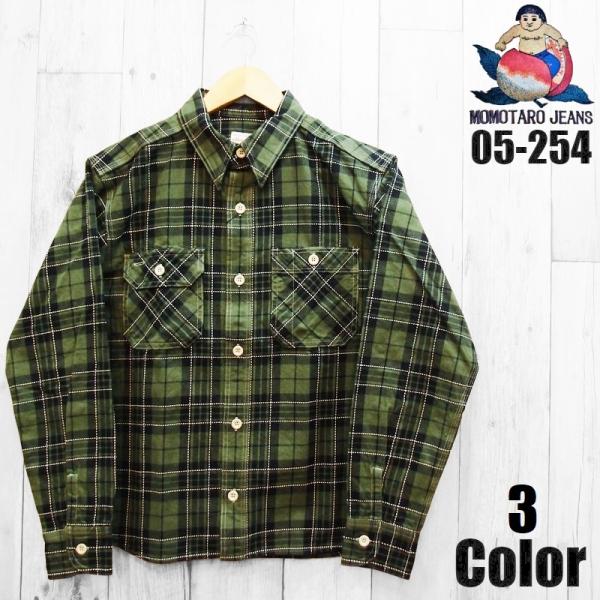 桃太郎ジーンズ　クラッシックフィット　オリジナルチェックシャツ　長袖 桃太郎ジーンズ 'Classic Fit'オリジナルチェックシャツ