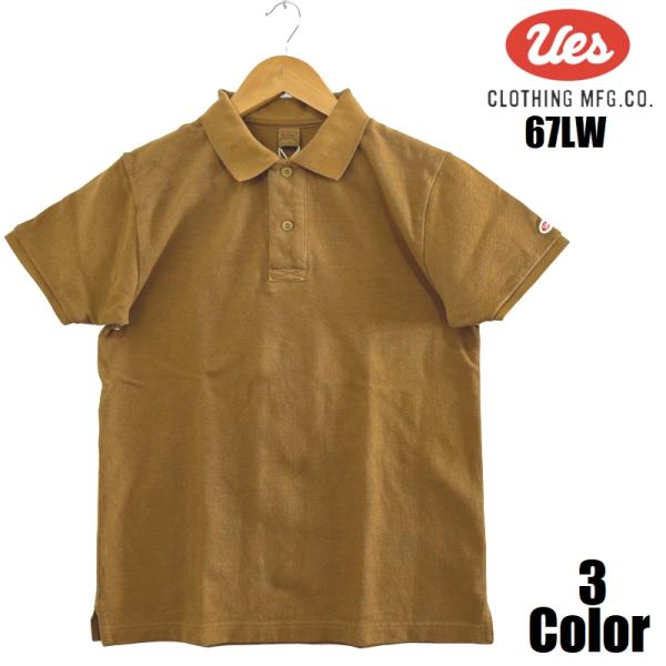 UES（ウエス） 吊編み鹿の子ポロシャツ UES EASY NAVY 67LW 半袖 国産