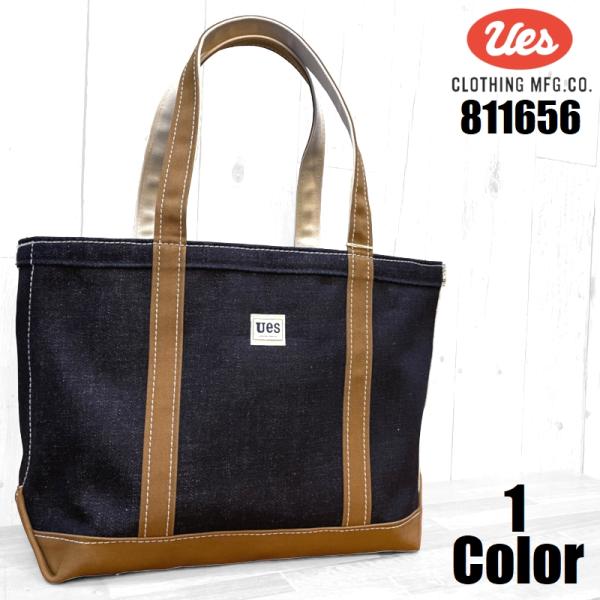 UES（ウエス） 23ozデニム×ブラウントートバッグ UES EASY NAVY 811656