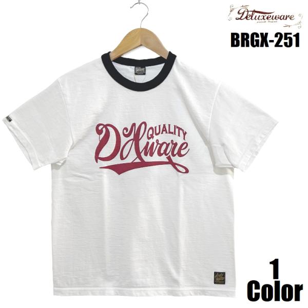 デラックスウエア 'DX.WARE'リンガーTシャツ DELUXEWARE EASY NAVY
