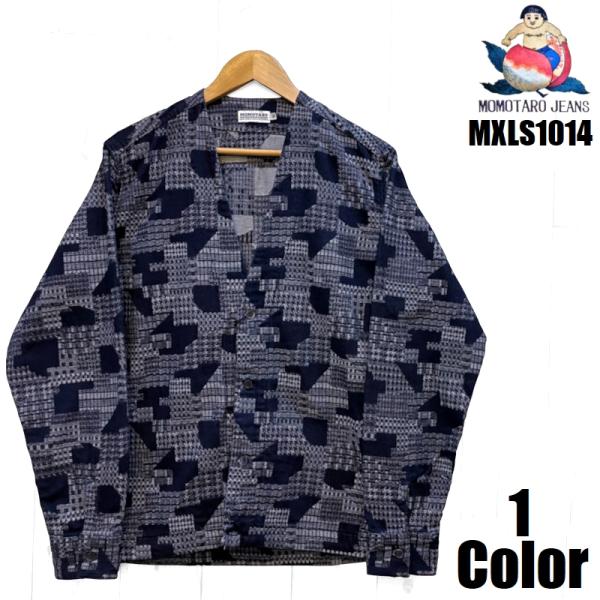 し*ん様 桃太郎ジーンズ ブルゾン カーディガン M 裏起毛 ユニセックス 桃太郎ジーンズ（MOMOTARO JEANS） インディゴジャガードカーディガン