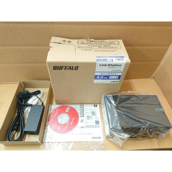@【未使用品】BUFFALO バッファロー LinkStation 2ベイ 2ドライブ SOHOシリーズ LS220DN0402B 4TB 法人向けNAS