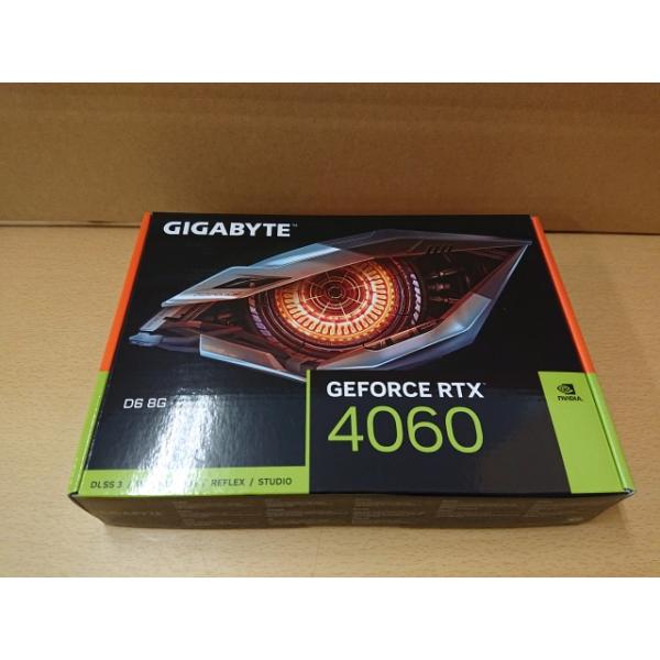 @【未使用品】GIGABYTE NVIDIA GeForce RTX 4060 搭載 グラフィックボード ギガバイト GV-N4060D6-8GD GPU ビデオカード PCIExp 8GB