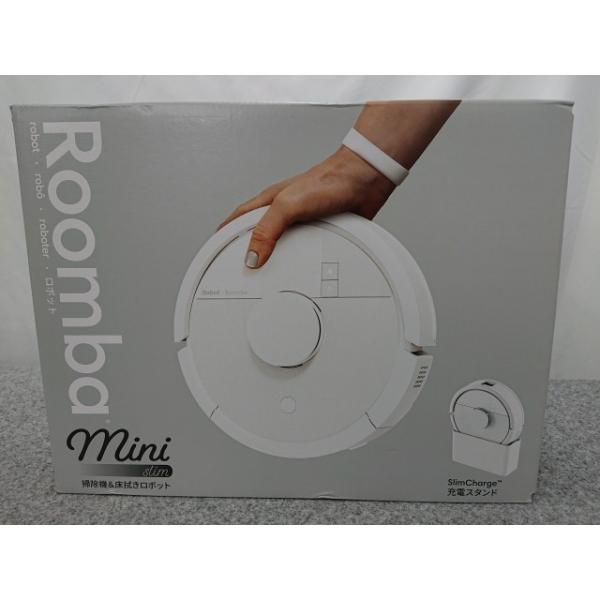 @【未使用品】 アイロボット Roomba Mini Slim 掃除機＆床拭きロボット + SlimCharge 充電スタンド F115260 ルンバ ミニスリム 白 ホワイト