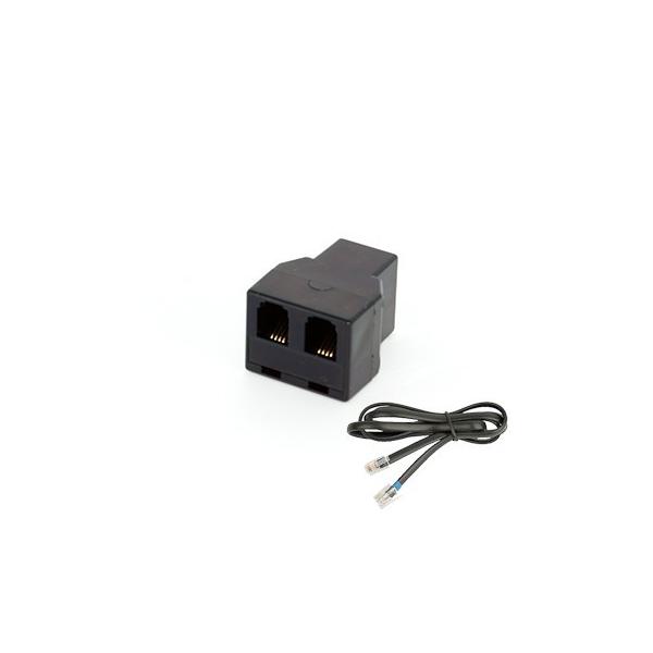 RJ9モジュラー2分岐アダプター+ケーブル長さ選択可能:10cm〜50cm(4極4