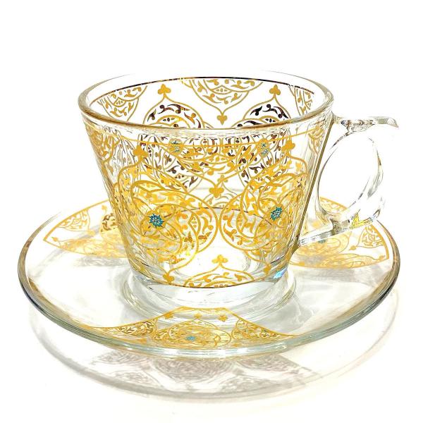 トルコ製 チャイカップ ソーサー セット 耐熱ガラス A-27B トルコ