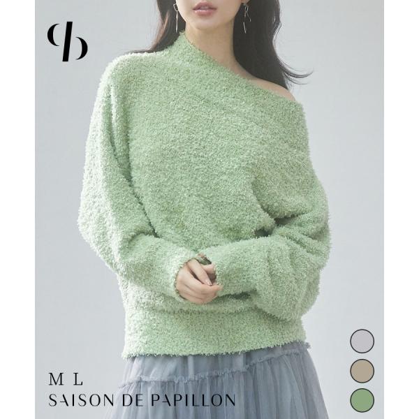 美品　ハチヤーズ　レディース　ダンボールニット　モックネック　トップス ハチヤーズレディースダンボールニットモックネックトップスウェアL 黒