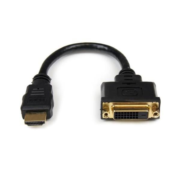 StarTech(�X�^�[�e�b�N) HDDVIMF8IN �u���b�N HDMI-DVI-D�ϊ��P�[�u�� 20cm
