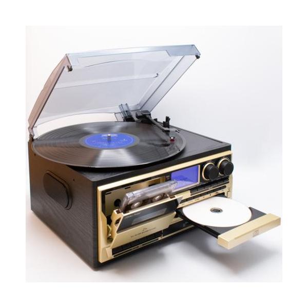 ■アナログもデジタルも、これ1台！再生はレコード、CD、カセット・テープ、AM／FMラジオ、外部機器、さらにSDカード／USBメモリと多彩。音声をSDカード／USBメモリにデジタル録音。さらにカセットテープにも録音が可能なので、メディアを選...