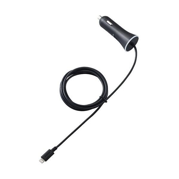 GR(ELECOM) MPA-CCL01BK ubN VK[`[W[ 2.4A DC[d Lightning