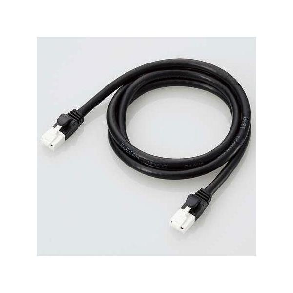 �G���R��(ELECOM) GM-LDGPAT/BK10 �u���b�N �c���܂�h�~LAN�P�[�u�� 1m