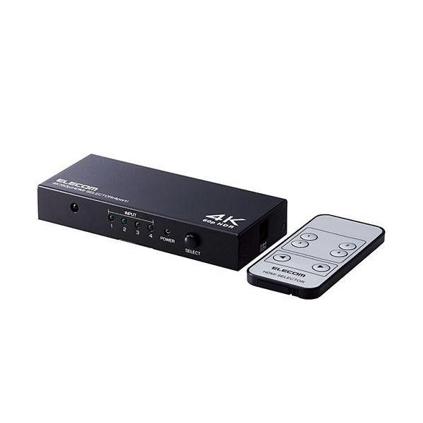 GR(ELECOM) DH-SW4KP41BK HDMIؑ֊ 4|[g }`fBXvC ~[O pRt