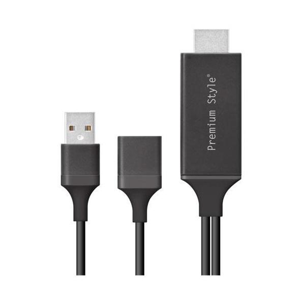 PGA PG-IPTV03BK �u���b�N iPhone/iPad�p HDMI�~���[�����O�P�[�u�� 2m