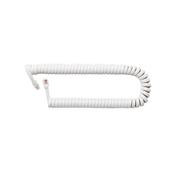 ミヨシ DCJ403SWH ホワイト 4極4芯 受話器用カールコード ストレート結線タイプ