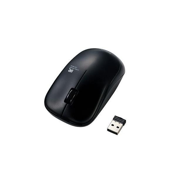 �G���R��(ELECOM) M-FIR08DRBK �u���b�N ���C�����XIR LED�}�E�X 3�{�^�� M�T�C�Y