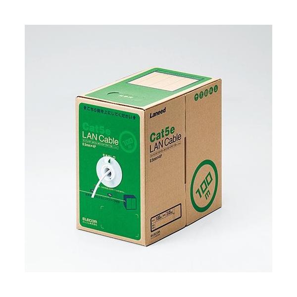 �G���R��(ELECOM) LD-CT2/WH100/RS �z���C�g EU RoHS�w�ߏ��� LAN�P�[�u�� Cat5e �P�� 100m