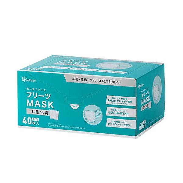 アイリスオーヤマ(Iris Ohyama) PK-NV40L プリーツマスク ふつう 40枚