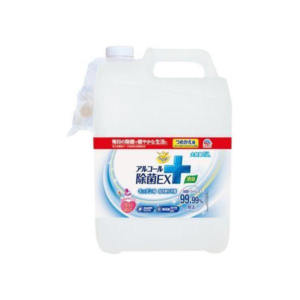 他サイト： アース製薬 らくハピ アルコール除菌EX つめかえ大容量 5L[代引不可]の商品画像