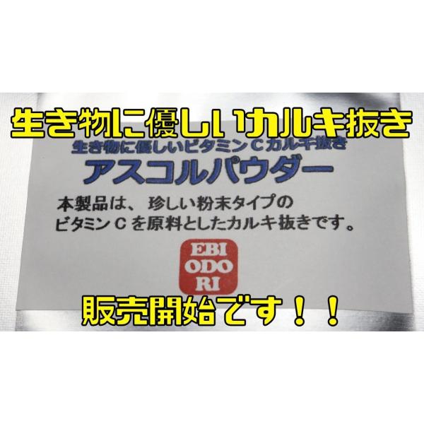 主成分はビタミンC、添加後水槽に残留することなく塩素を除去できます。本商品は、水道水に含まれる有害な塩素を除去します。開発の経緯や商品使い方など詳しくは、YouTubeのエビオドリCannelにて詳しく解説していますのでそちらをご確認くださ...