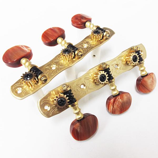 GOTOH クラシックギター ペグ 35G1800 2R(茶ボタン) SB(ソリッドブラス