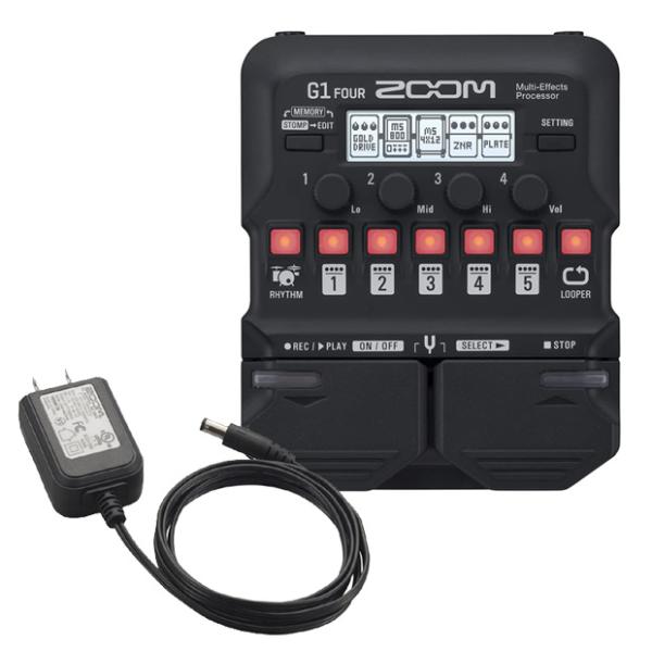 ZOOM B1 FOUR と ZOOM AD-16 AC のセット ZOOM B1 FOUR 純正アダプターセット ベース用マルチエフェクター