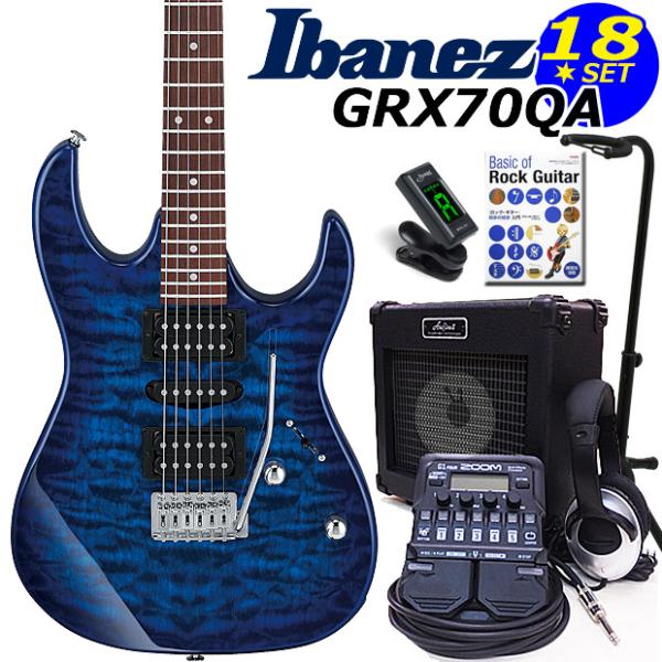 Ibanez（アイバニーズ） GRX70QA TBB エレキギター 初心者セット18点