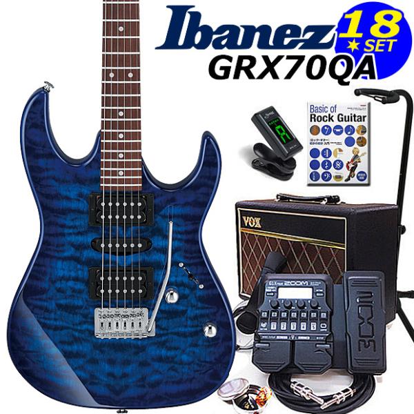Ibanez（アイバニーズ） GRX70QA TBB エレキギター 初心者セット18点