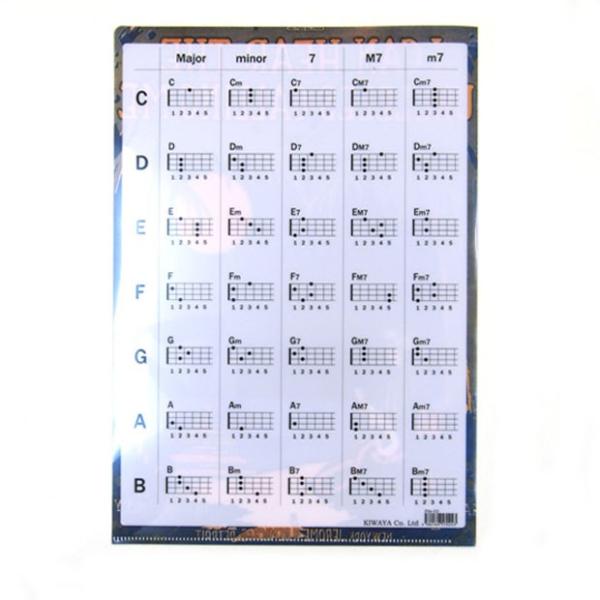 キワヤ ウクレレ コード表付きクリアファイル I CAN HEAR THE UKULELES 