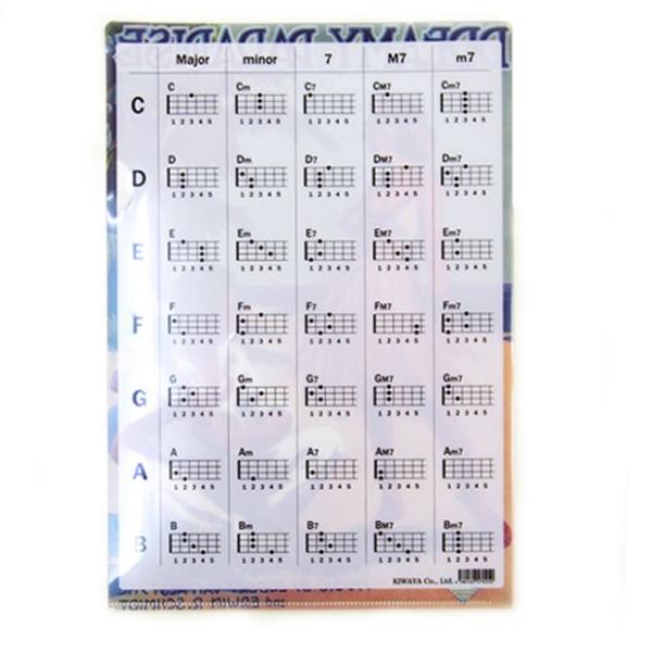 キワヤ ウクレレ コード表付きクリアファイル DREAMY PARADISE ukefile 