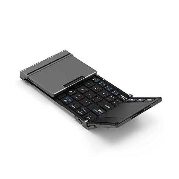 他サイト： iClever Bluetooth ワイヤレス キーボード 折り畳み モバイルキーボード タッチパッド付き マルチペアリング USB ipadの商品画像