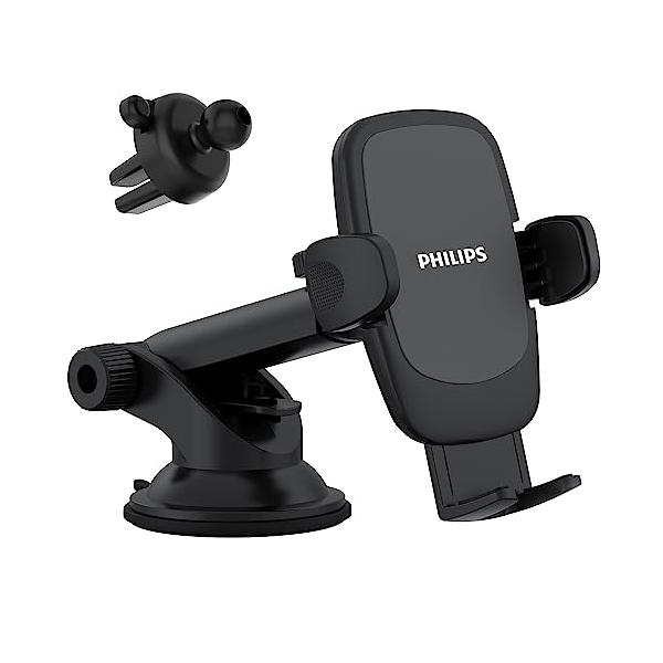 他サイト： Philips フィリップス車載スマホホルダー 車 携帯ホルダー スマホ スタンド 吸盤式/送風口式/360°回転可能/伸縮アーム 4-7の商品画像