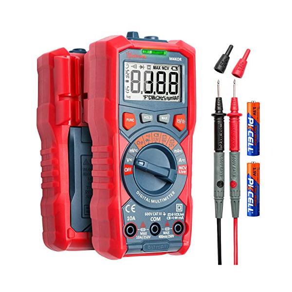 多機能・グレー、レッド  ・【広く適用】 AstroAI4000カウントテスター，AC/DC電圧を600V、電流を10A、抵抗を40MΩまで正確に測定できます。導通、ダイオード、電圧テストにご利用いただきます。1.5Vおよび9Vのバッテリー...