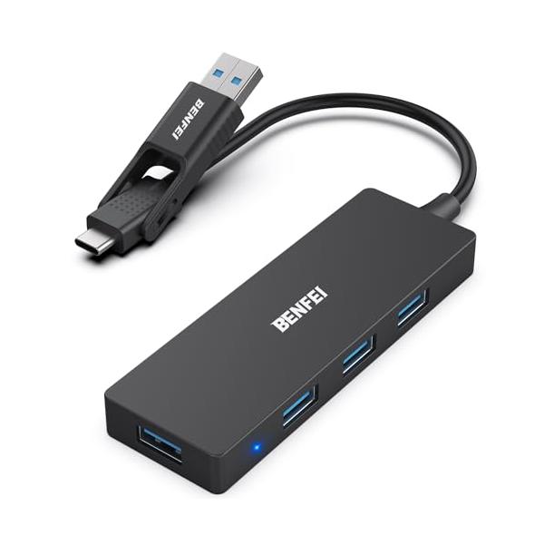 他サイト： BENFEI USB Type-A/Type-C ハブ 4 USB 3.0 ポート付き iPhone 15 Pro/Max、MacBook Prの商品画像