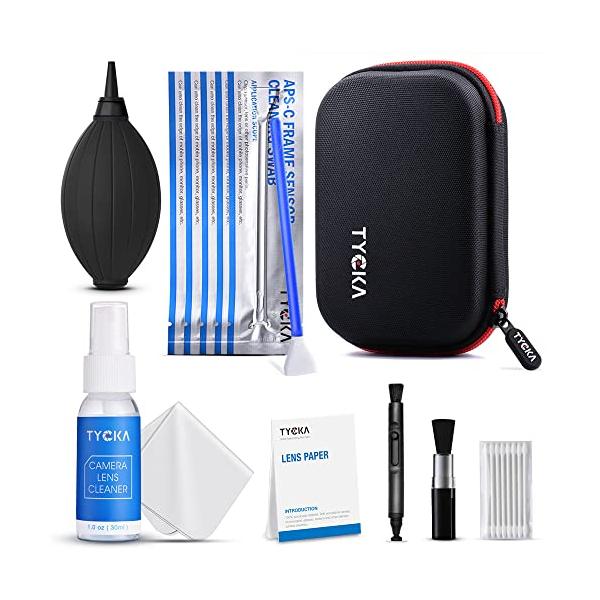 他サイト： TYCKA 9点セット カメラクリーニングキット カメラメンテナンス 清掃用品 30mlクリーニング液6枚センサースワブ カメラクリーナーキッの商品画像
