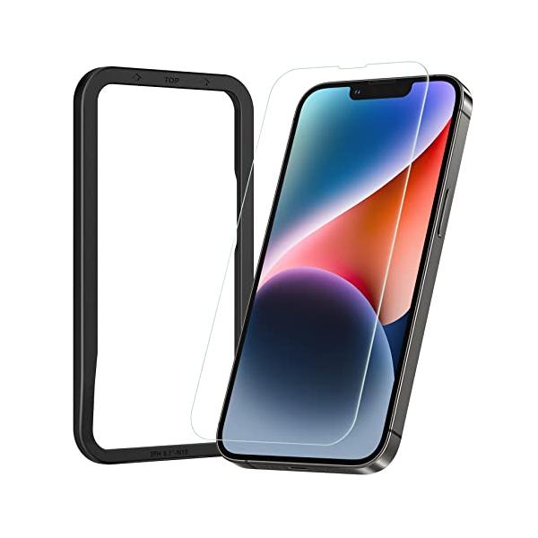 NIMASO ガラスフィルム iPhone14 用 強化 ガラス 保護 フィルム ガイド