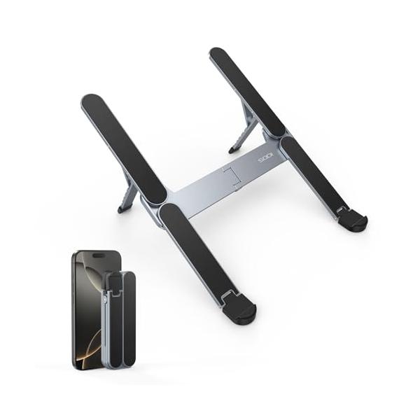 スペースグレイ/-/314・Color:スペースグレイ・【革新的・極コンパクト】SODI 314PCスタンドの重さはわずか185g（iPhone 17Proの重さ：204g）、折りたたみサイズは12.7*4.4*2cmで、スマホよりも小さく...