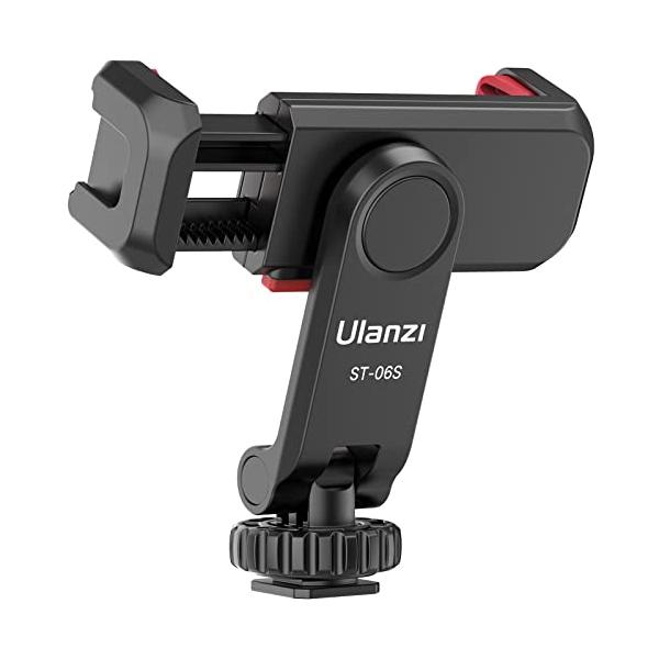 ULANZI携帯ホルダー 三脚 スマホホルダー 三脚マウント 360度回転 スマホスタンド コールドシュー付き スマートフォン三脚マウント1/4