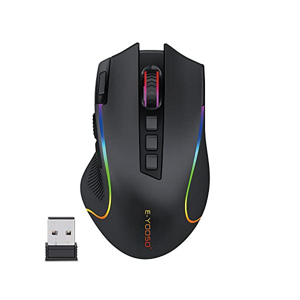 e元素2.4Gワイヤレスゲーミングマウス RGBバックライト付き 9つ