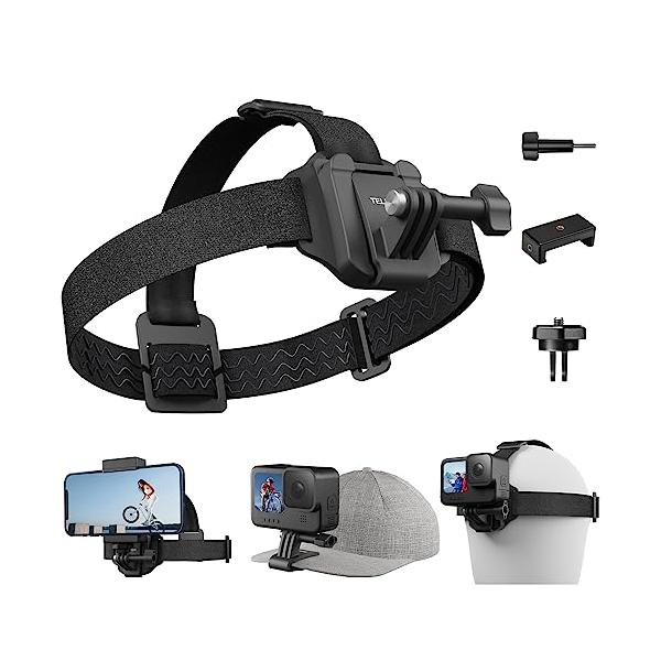 ・ブラック  ・【3in1ヘッドストラップ】本品はヘッドストラップ、手首マウント、リュックサッククリップのように使うことができます。・【互換性】このキットには、ヘッドストラップ1個、スマホホルダー1個、1/4ネジ付きアダプター1個、固定ネジ...