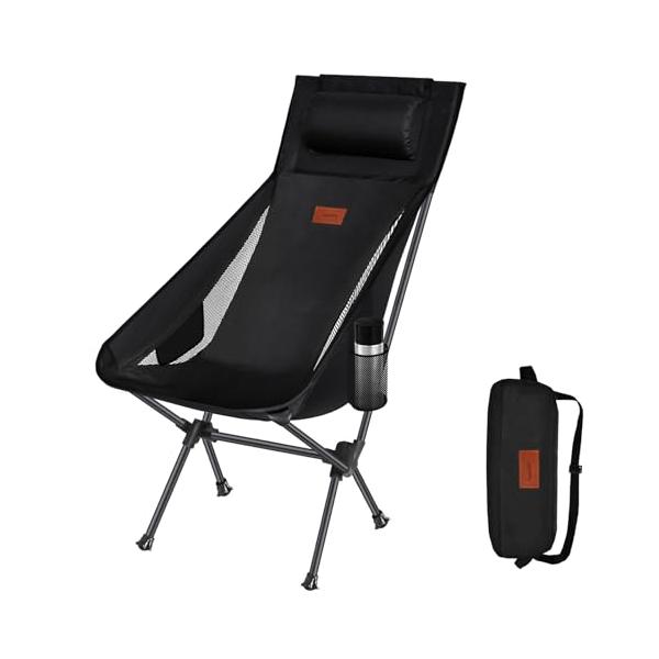 他サイト： DesertFox アウトドアチェア 折りたたみ 枕付き 超軽量 独自開発のカップホルダー　耐荷重150kg】 キャンプ椅子 コンパクトの商品画像