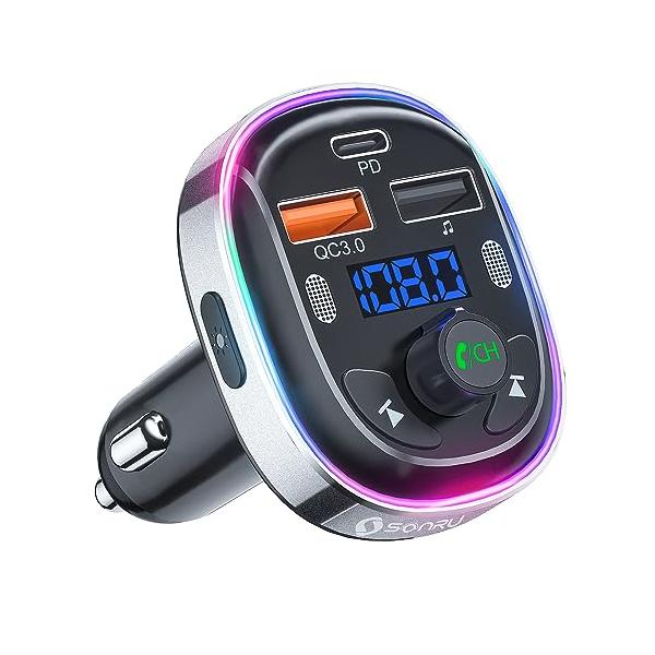 2023進化モデルSONRU FMトランスミッター Bluetooth 5.3 デュアル