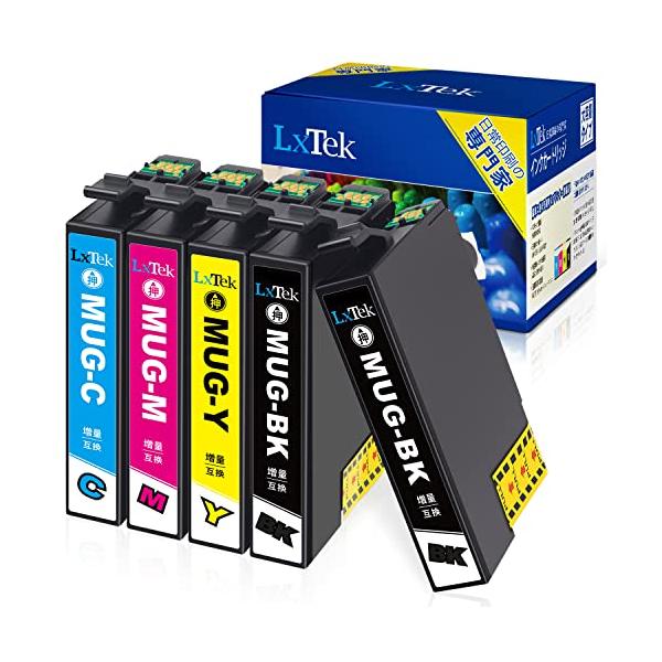 他サイト： LxTek MUG-4CL 互換インクカートリッジ エプソン(Epson)用 MUG マグカップ インク 4色セット+黒1本(合計5本) 大容の商品画像